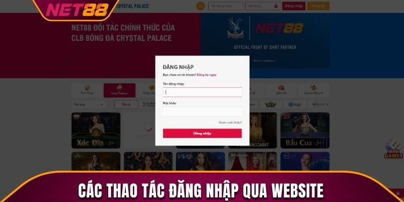 Các bước cơ bản để Đăng nhập Net88