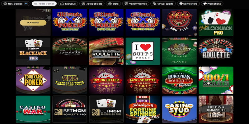 Table games Các trò chơi Table games phổ biến tại Net88